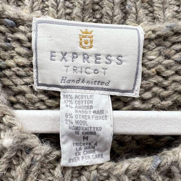 Vintage Express Tricot Handknitted Wool/Rabbit Hair Polar Bear Sweater Size M - Picture 4 of 6